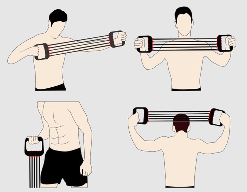 Ekspander Do Ćwiczeń Napinacz Mięśni 5 Gum Oporowych Expander Reulowany