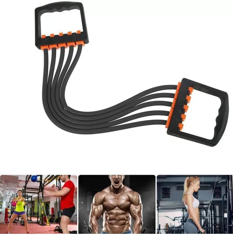 Ekspander Do Ćwiczeń Napinacz Mięśni 5 Gum Oporowych Expander Reulowany