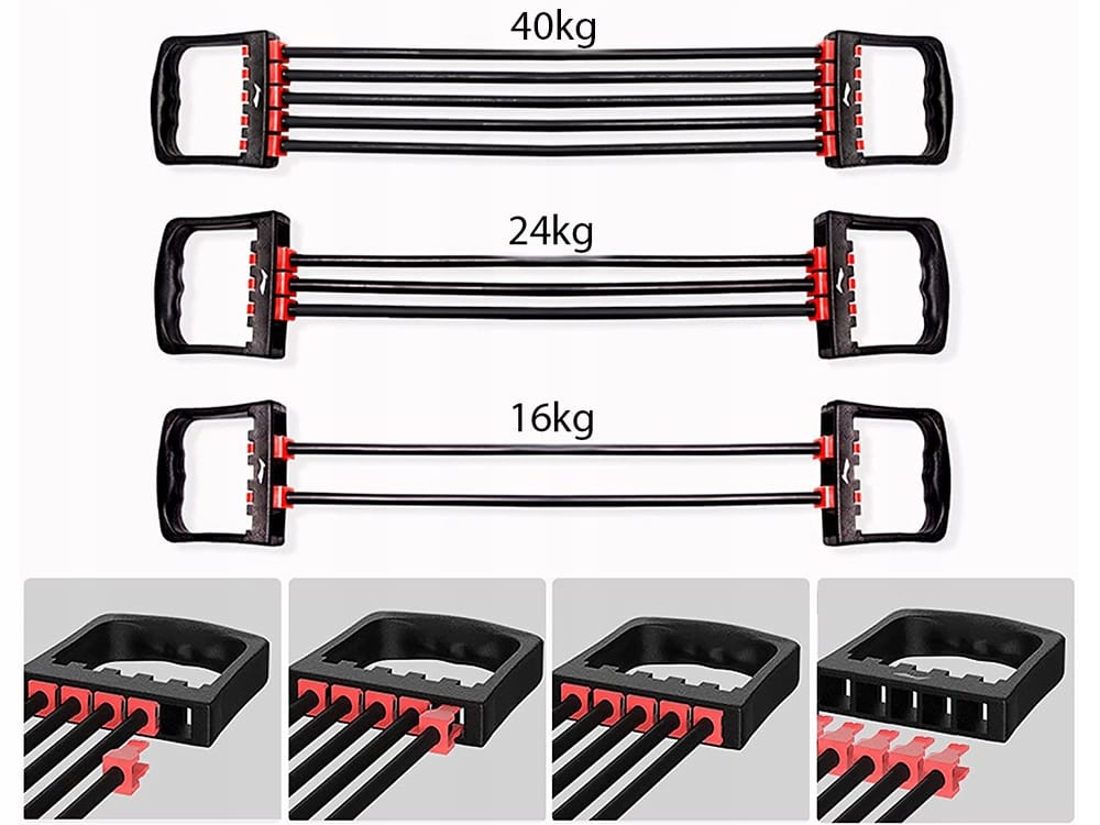 Ekspander Do Ćwiczeń Napinacz Mięśni 5 Gum Oporowych Expander Reulowany