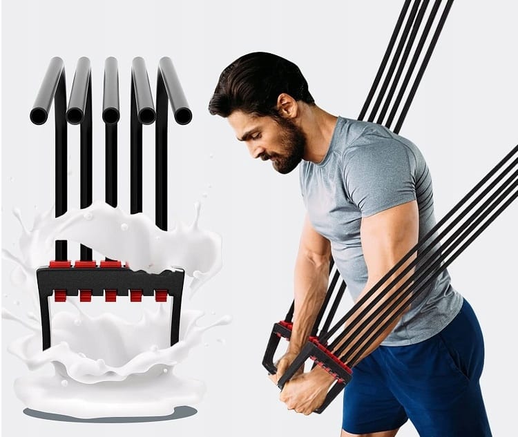 Ekspander Do Ćwiczeń Napinacz Mięśni 5 Gum Oporowych Expander Reulowany