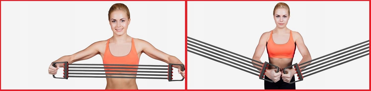 Ekspander Do Ćwiczeń Napinacz Mięśni 5 Gum Oporowych Expander Reulowany