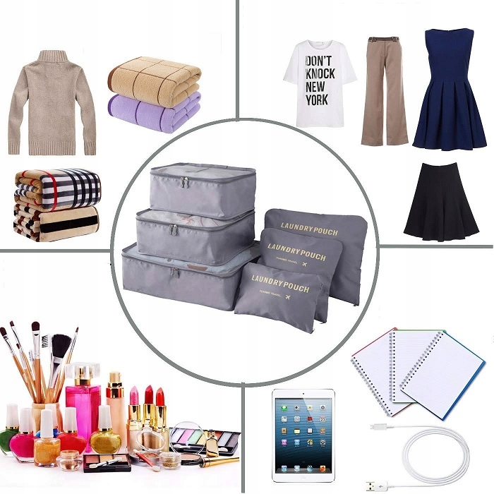 Organizer Podróżny Do Walizki Torby Etui Zestaw Torba X 6 Na Ubrania Buty