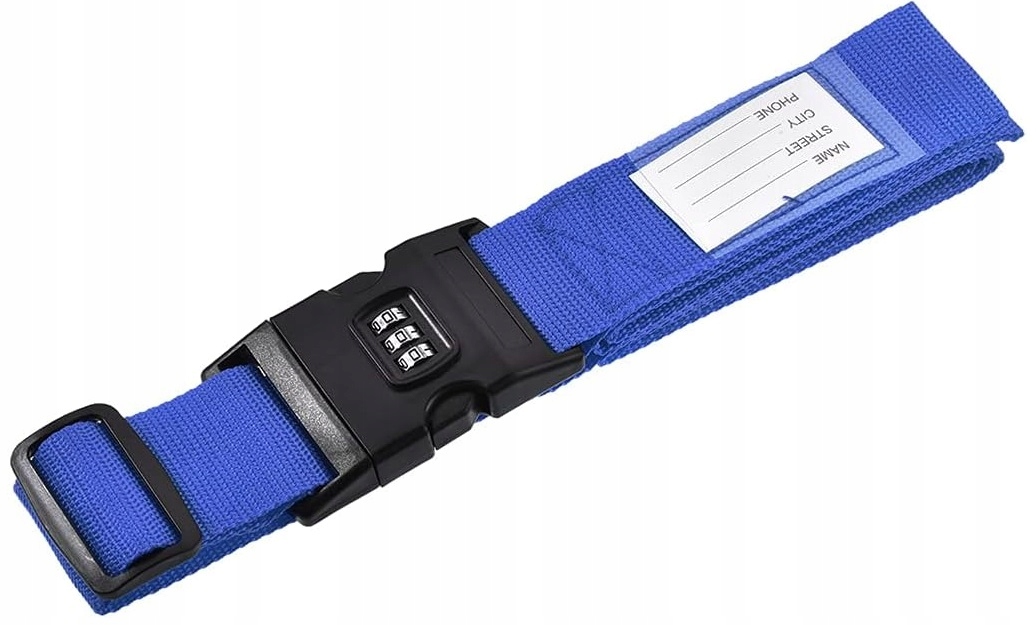 Pas Zabezpieczający Do Walizki Torby Bagażu Spinającyna Kod Niebieski