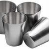 Kieliszki Turystyczne Stalowe Metalowe Nierdzewne Etui 70ml Komplet 4 szt