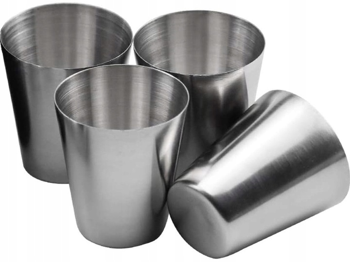 Kieliszki Turystyczne Stalowe Metalowe Nierdzewne Etui 70ml Komplet 4 szt