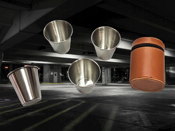 Kieliszki Turystyczne Stalowe Metalowe Nierdzewne Etui 70ml Komplet 4 szt