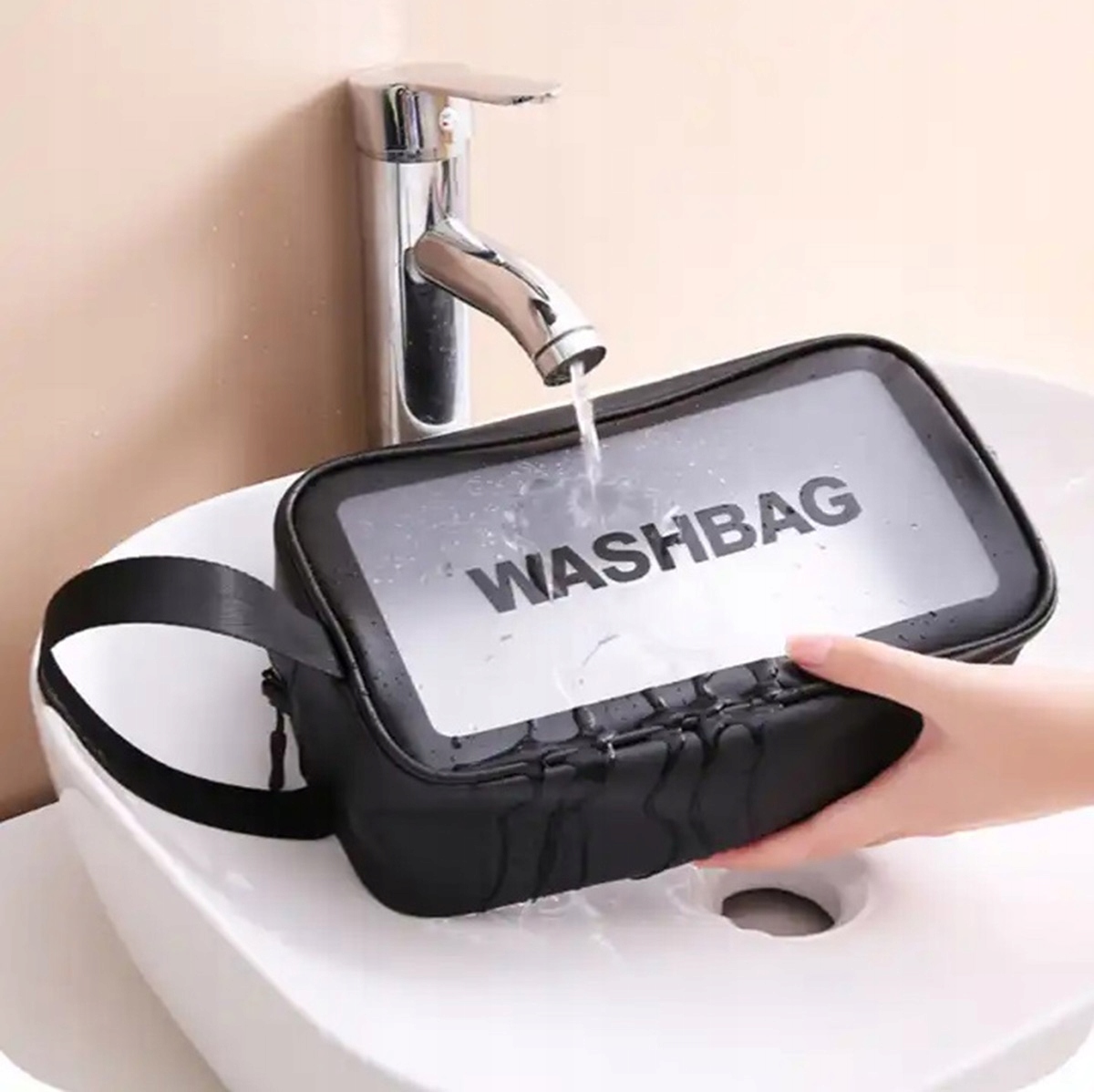 Zestaw 3 szt Kosmetyczka Podróżna Wodoodporna Męska Damska Czarny Wahsbag