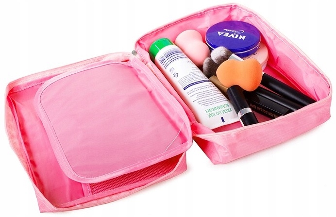 Kosmetyczka Podróżna Organizer Turystyczny Podróżny Do Bagażu Różowa