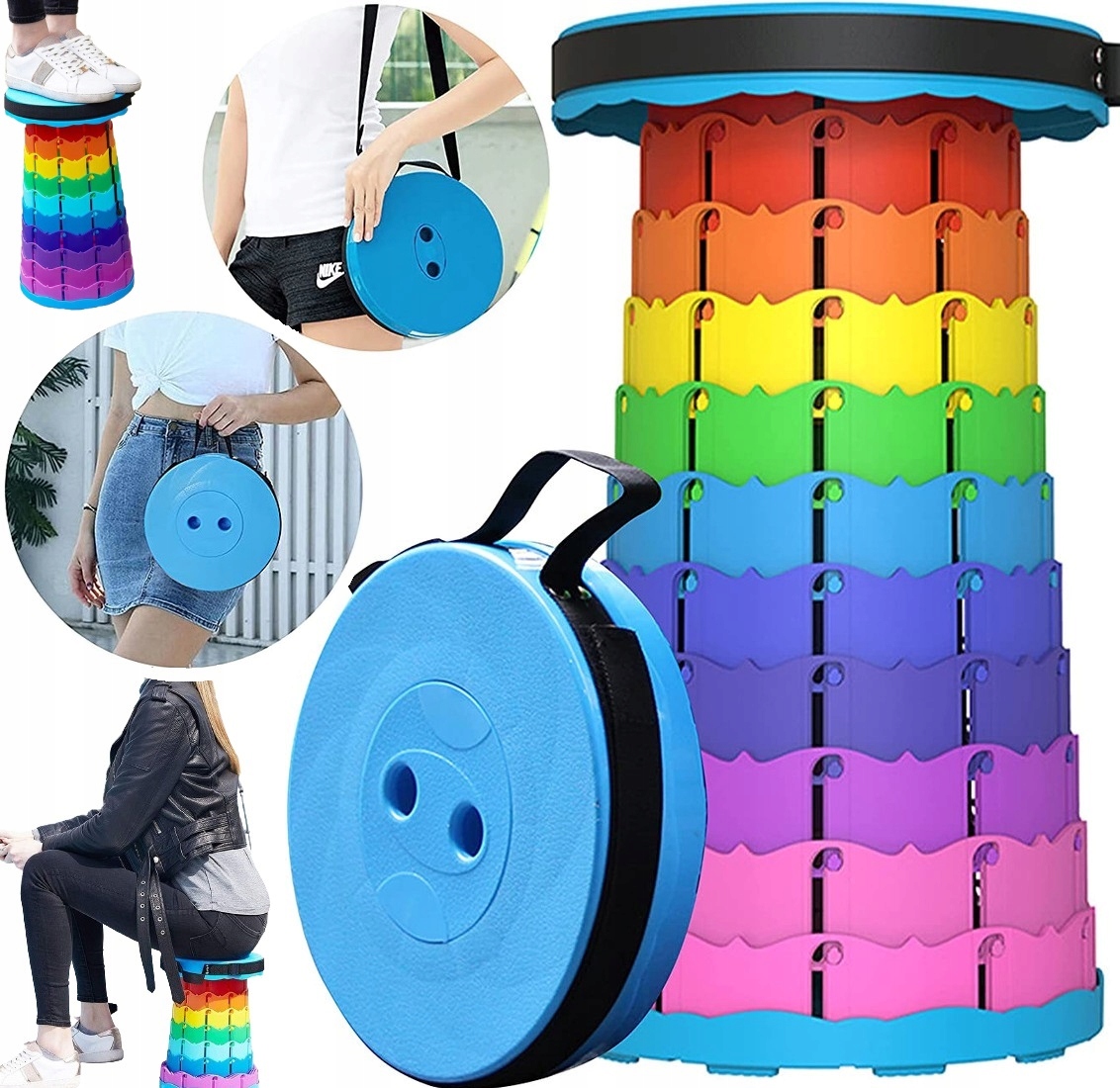 Krzesło Składane Taboret Stołek Rozkładany Do Domu Ogrodu Na Kemping Ryby