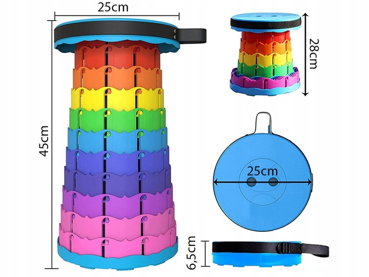 Krzesło Składane Taboret Stołek Rozkładany Do Domu Ogrodu Na Kemping Ryby