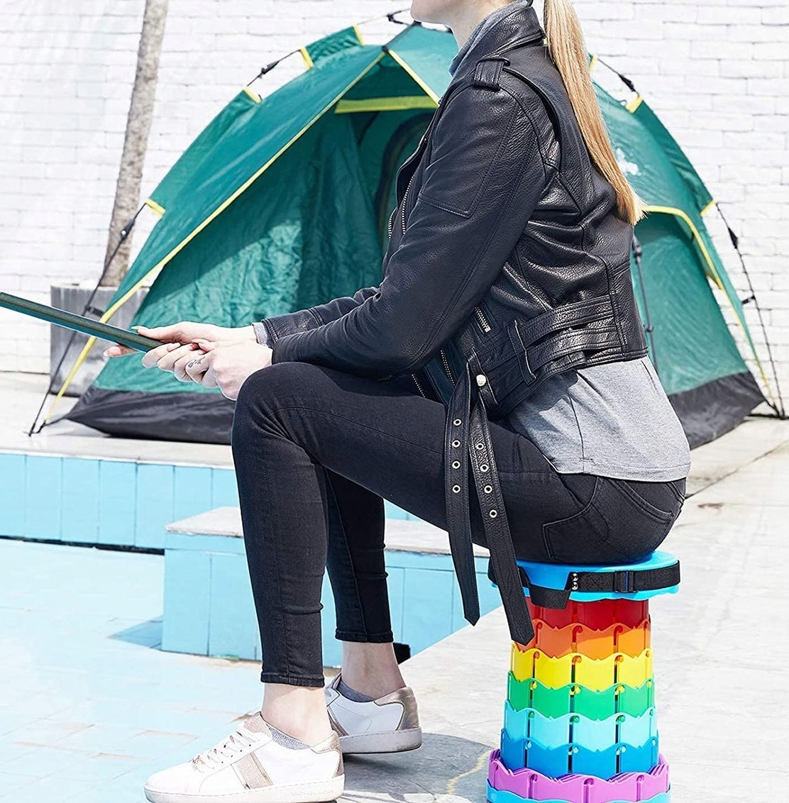 Krzesło Składane Taboret Stołek Rozkładany Do Domu Ogrodu Na Kemping Ryby