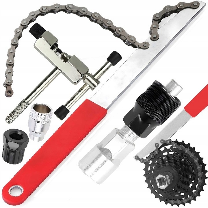 Zestaw Narzędzi Rowerowych Klucze Korby Do Roweru Skuwacz Bacik Klucz