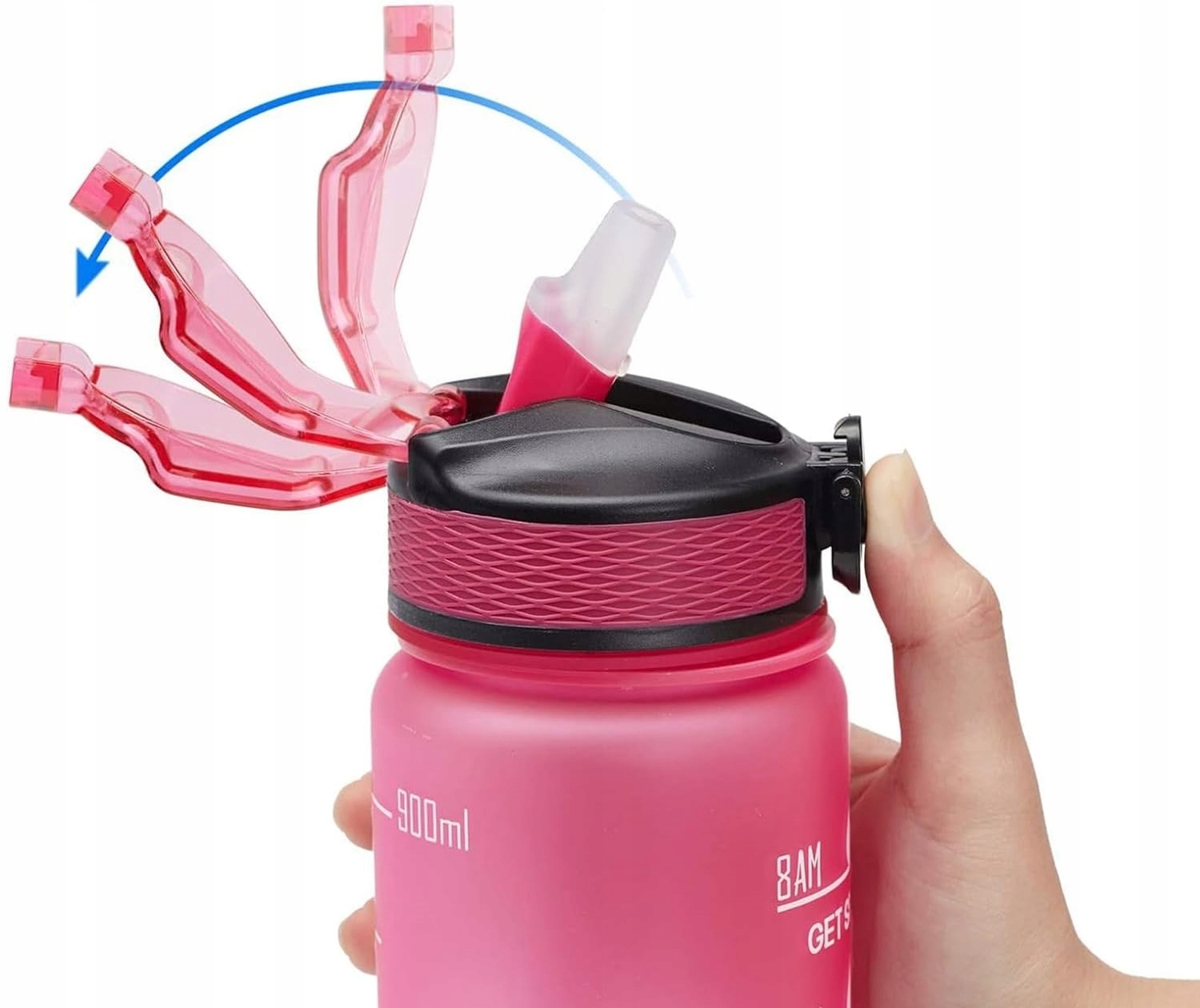 Butelka Na Wodę Bidon Z Miarką Fitness Ze Słomką Motywacyjna Bpa Free 1litr