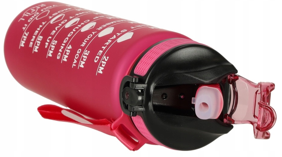 Butelka Na Wodę Bidon Z Miarką Fitness Ze Słomką Motywacyjna Bpa Free 1litr