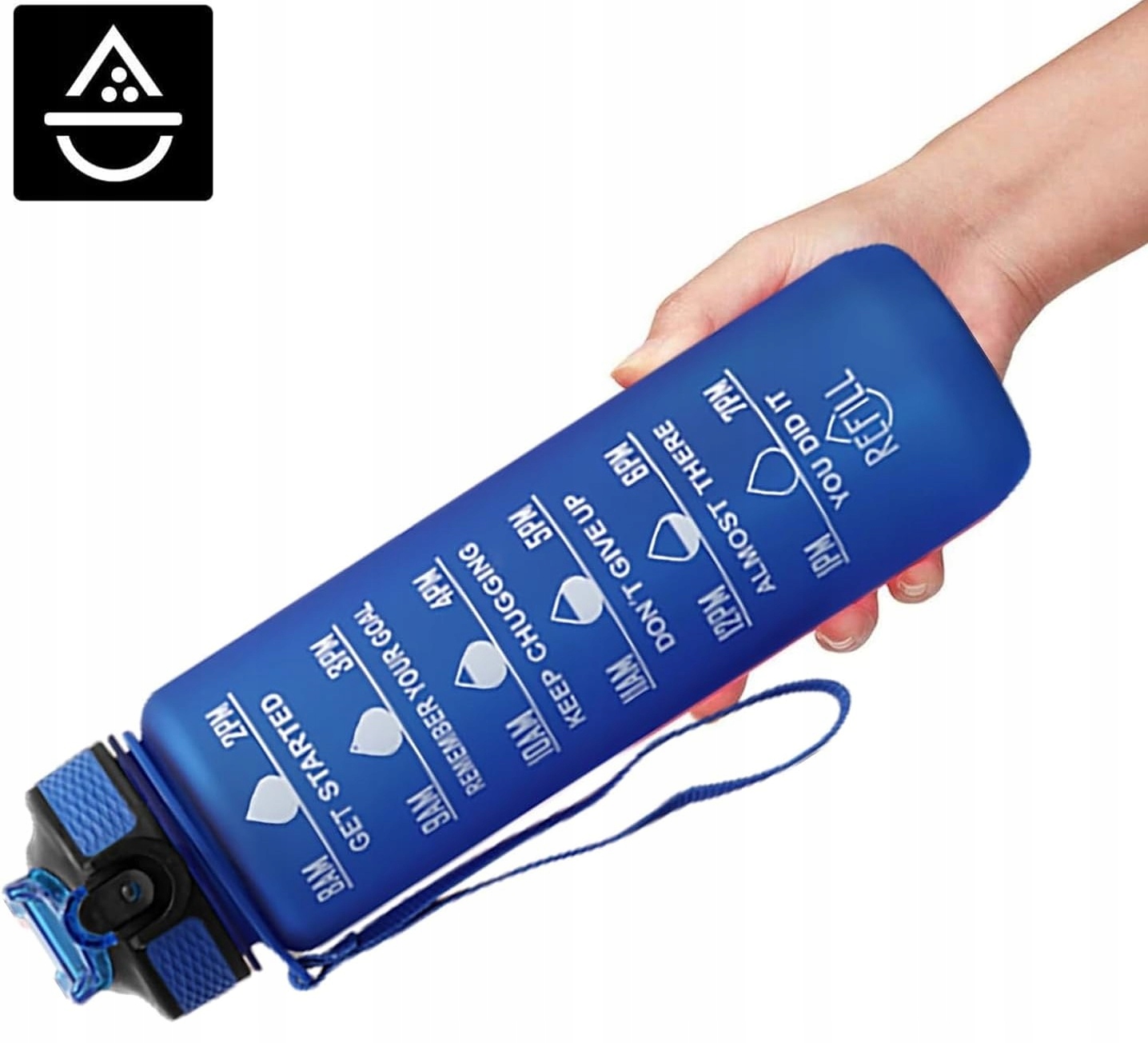 Butelka Na Wodę Bidon Z Miarką Fitness Ze Słomką Motywacyjna Bpa Free 1litr