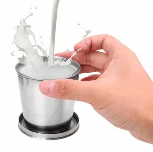 Kubek Składany Turystyczny Kieliszek Metalowy 250ml Duży Podróżny