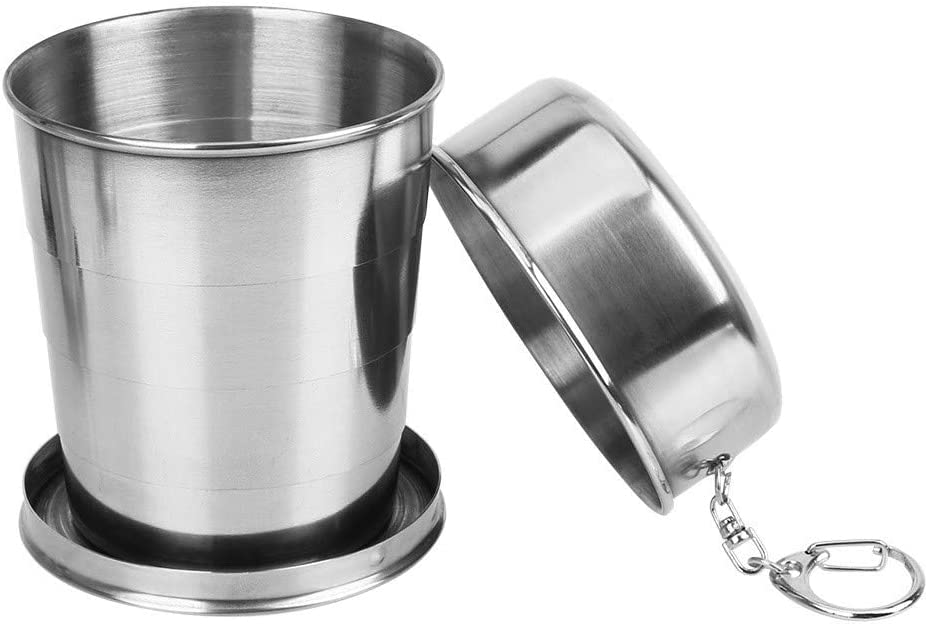 Kubek Składany Turystyczny Kieliszek Metalowy 250ml Duży Podróżny