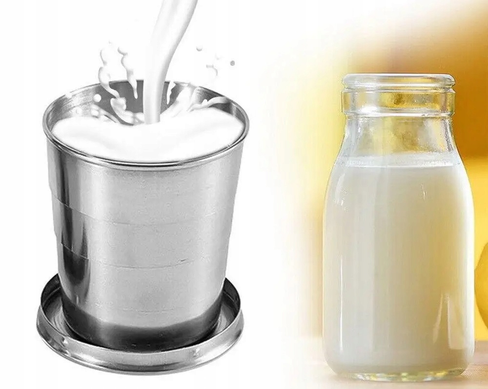 Kubek Składany Turystyczny Kieliszek Metalowy 250ml Duży Podróżny