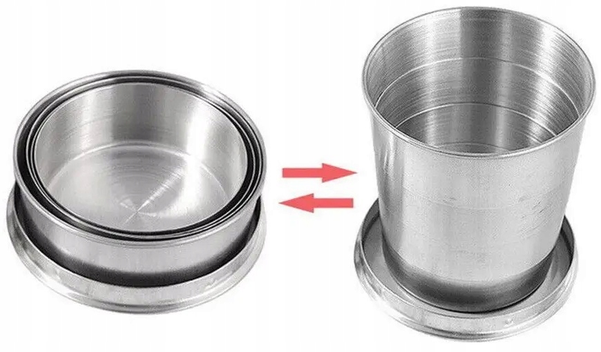 Duży Kieliszek Składany Turystyczny Kubek Metalowy 75ml Podróżny Metalowy