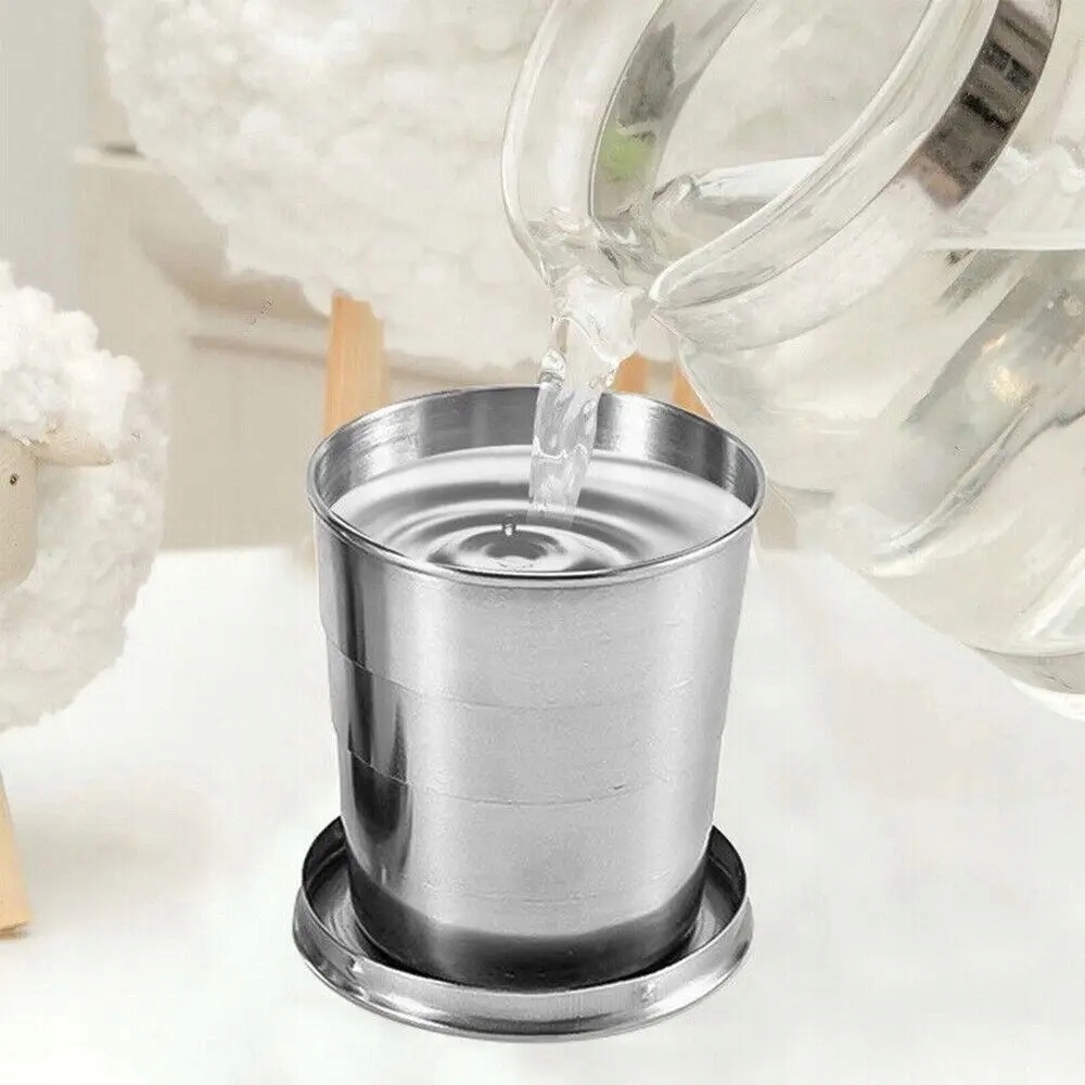 Kubek Składany Turystyczny Kieliszek Metalowy 250ml Duży Podróżny