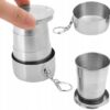 Duży Kieliszek Składany Turystyczny Kubek Metalowy 75ml Podróżny Metalowy