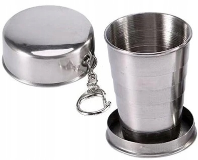 Duży Kieliszek Składany Turystyczny Kubek Metalowy 75ml Podróżny Metalowy