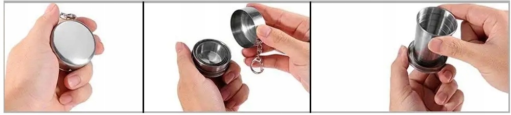 Duży Kieliszek Składany Turystyczny Kubek Metalowy 75ml Podróżny Metalowy