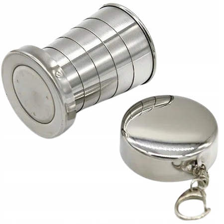 Duży Kieliszek Składany Turystyczny Kubek Metalowy 75ml Podróżny Metalowy