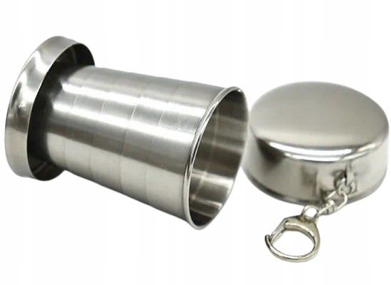 Duży Kieliszek Składany Turystyczny Kubek Metalowy 75ml Podróżny Metalowy