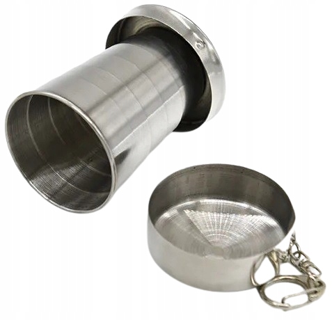 Duży Kieliszek Składany Turystyczny Kubek Metalowy 75ml Podróżny Metalowy