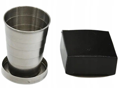Duży Kieliszek Składany Turystyczny Kubek Metalowy 75ml Podróżny Metalowy