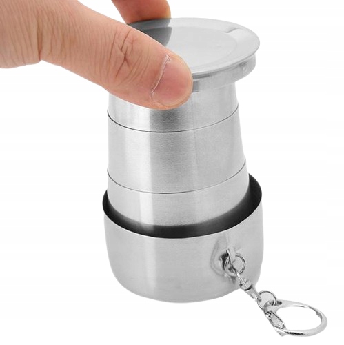 Duży Kieliszek Składany Turystyczny Kubek Metalowy 75ml Podróżny Metalowy
