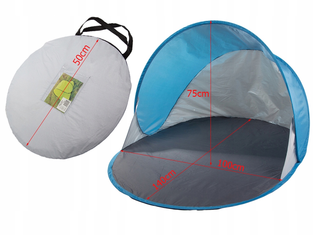 Namiot Plażowy Parawan Samorozkładający Na Plażę Duży Ogrodowy Ochrona Uv