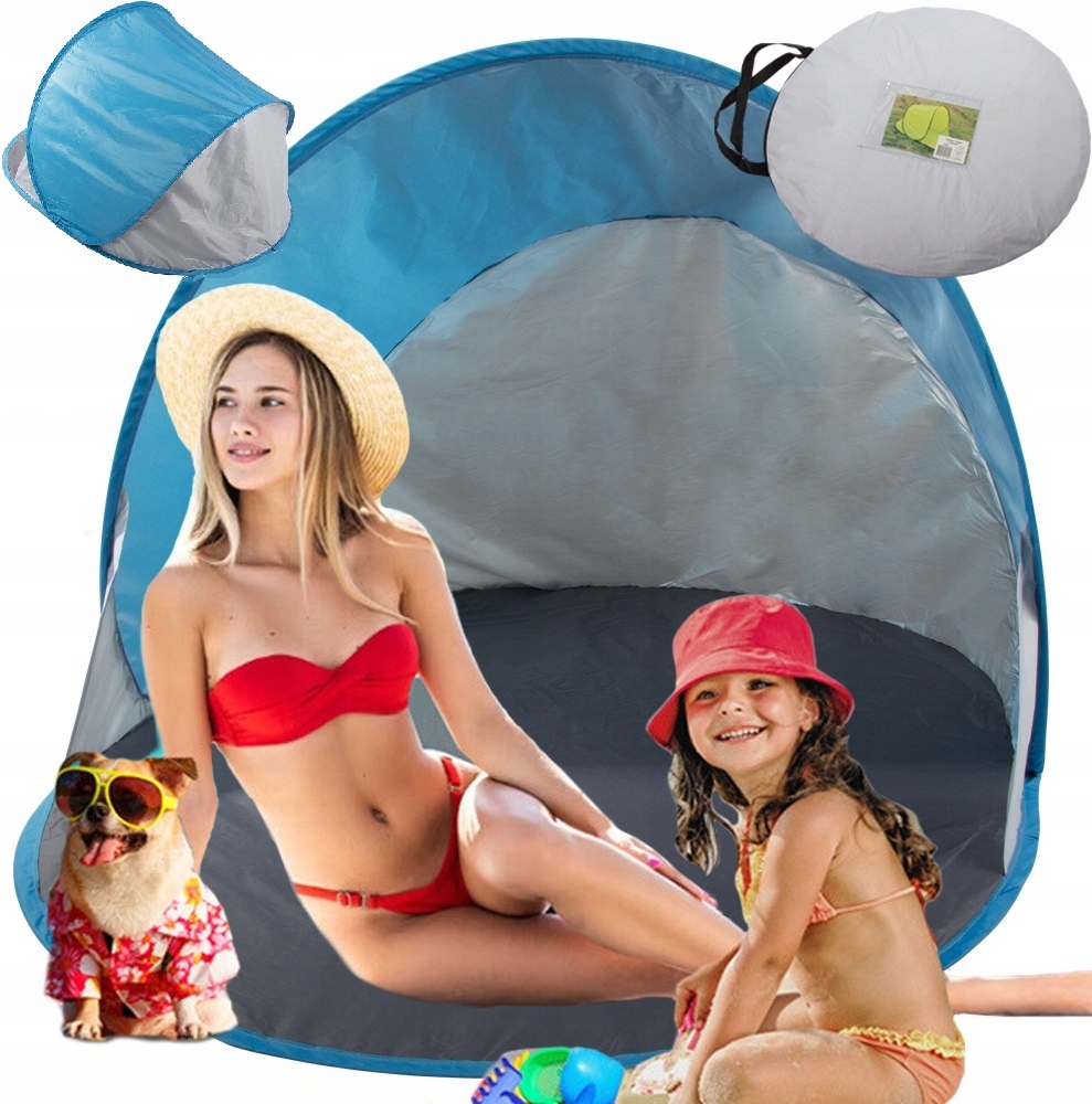 Namiot Plażowy Parawan Samorozkładający Na Plażę Duży Ogrodowy Ochrona Uv