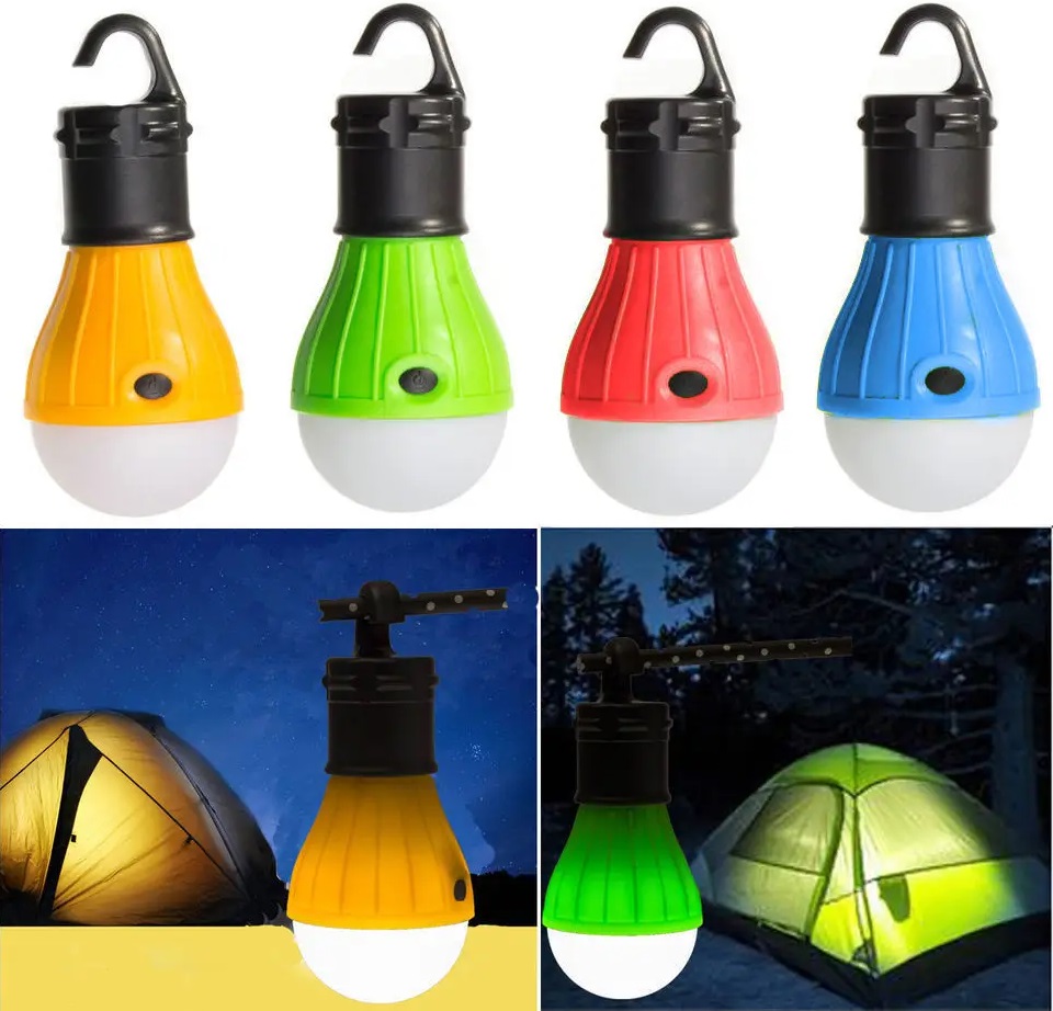 Lampka Żarówka Led Wisząca Hak Namiot Camping Kemping Biwak Na Baterie