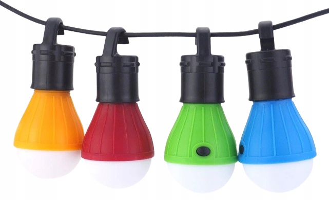 Lampka Żarówka Led Wisząca Hak Namiot Camping Kemping Biwak Na Baterie