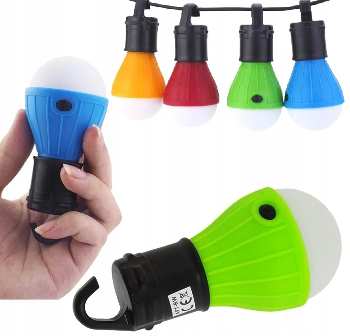 image-5118.jpeg Lampka Żarówka Led Wisząca Hak Namiot Camping Kemping Biwak Na Baterie