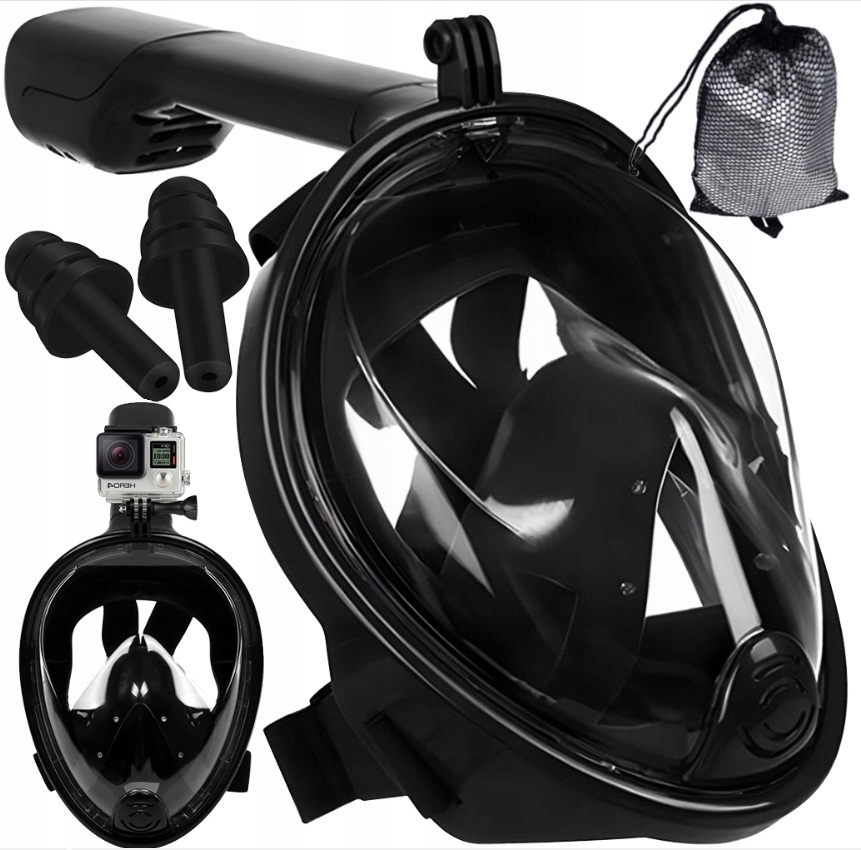 Maska Do Nurkowania Pełnotwarzowa Do Pływania Nie Parująca Składana R. S m