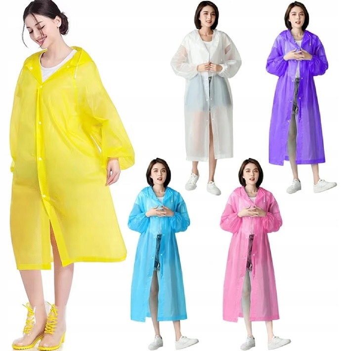 Uniwersalny Płaszcz Przeciwdeszczowy Peleryna Deszcz Zatrzask Kaptur R.uni