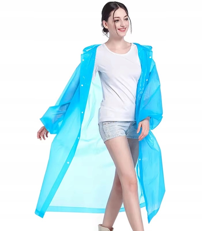 Uniwersalny Płaszcz Przeciwdeszczowy Peleryna Deszcz Zatrzask Kaptur R.uni