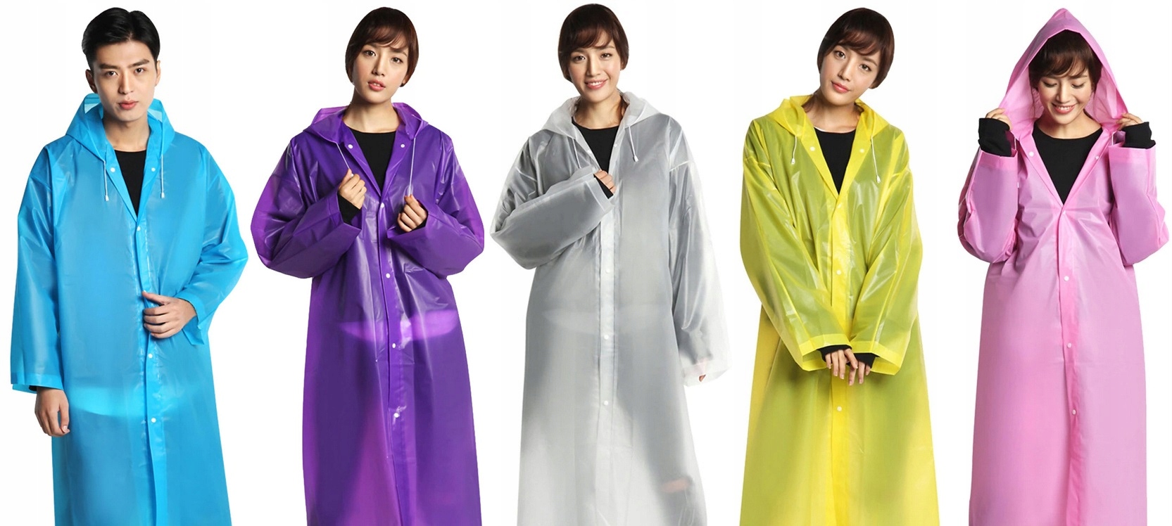 Uniwersalny Płaszcz Przeciwdeszczowy Peleryna Deszcz Zatrzask Kaptur R.uni