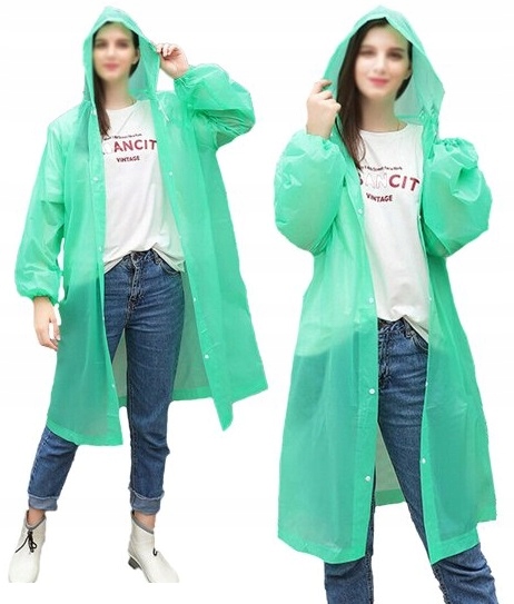 Uniwersalny Płaszcz Przeciwdeszczowy Peleryna Deszcz Zatrzask Kaptur R.uni