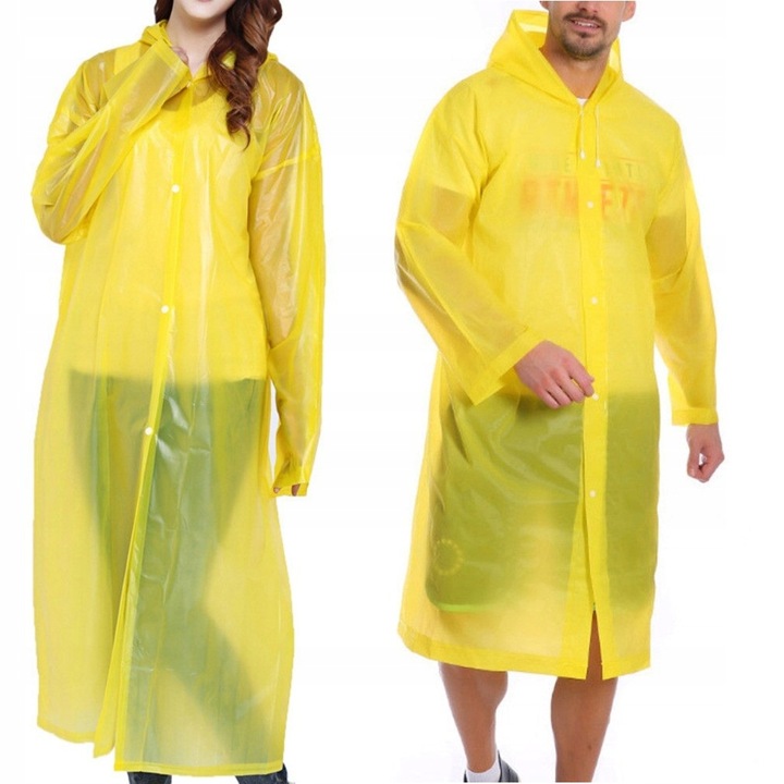 Uniwersalny Płaszcz Przeciwdeszczowy Peleryna Deszcz Zatrzask Kaptur R.uni