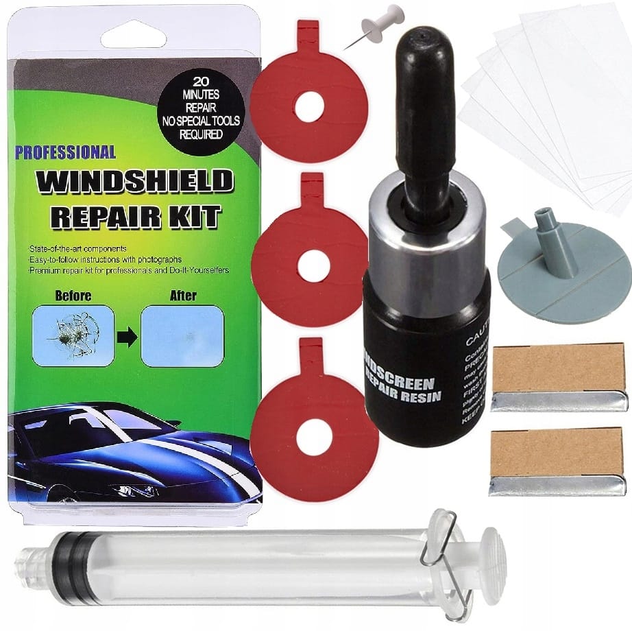 Zestaw Naprawczy Szyby Samochodowej Klej Do Napraw Szyb Odpryski Pęknięcia