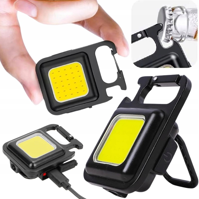 Mini Latarka Kieszonkowa Led Halogen Brelok Magnes Otwieracz Survivalowa