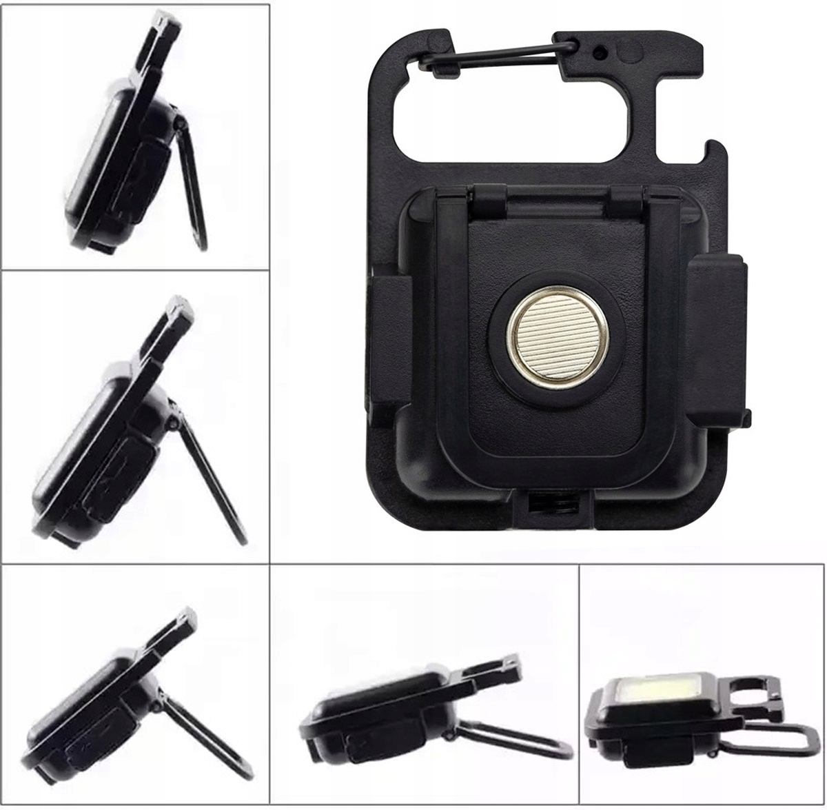 Mini Latarka Kieszonkowa Led Halogen Brelok Magnes Otwieracz Survivalowa