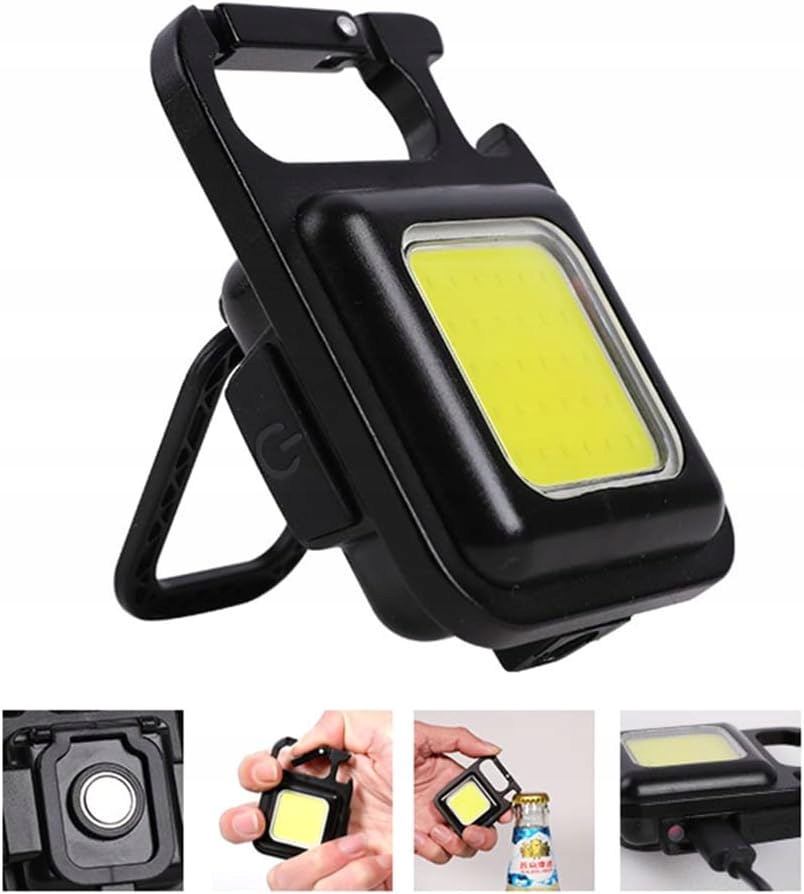 Mini Latarka Kieszonkowa Led Halogen Brelok Magnes Otwieracz Survivalowa