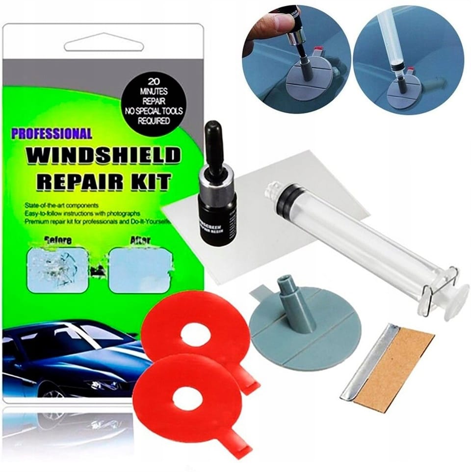 Zestaw Naprawczy Szyby Samochodowej Klej Do Napraw Szyb Odpryski Pęknięcia