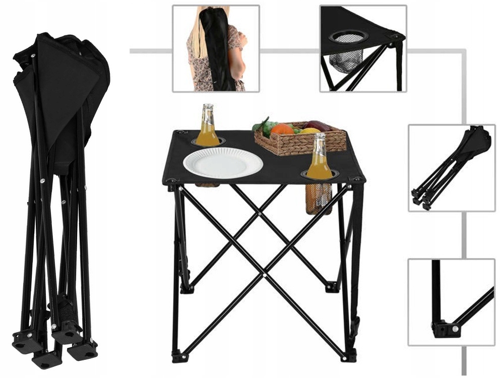 Stolik Wędkarski Turystyczny Składany Balkonowy Na Biwak Ryby Pod Namiot