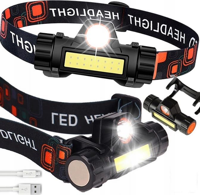 Latarka Czołowa 4w1 Czołówka Lampka Led Reflektor Z Magnesem I Akumulatorem